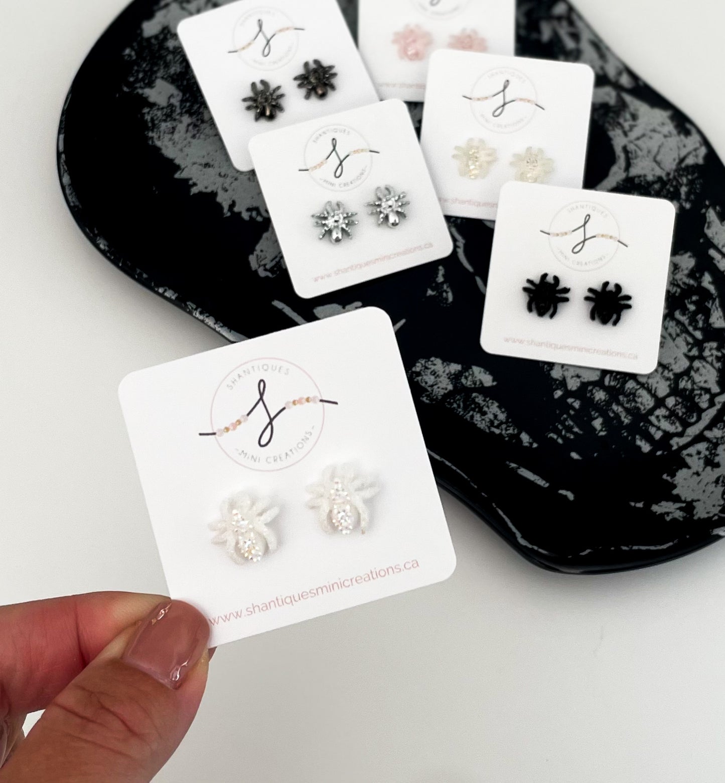 Earrings - Halloween Spiders