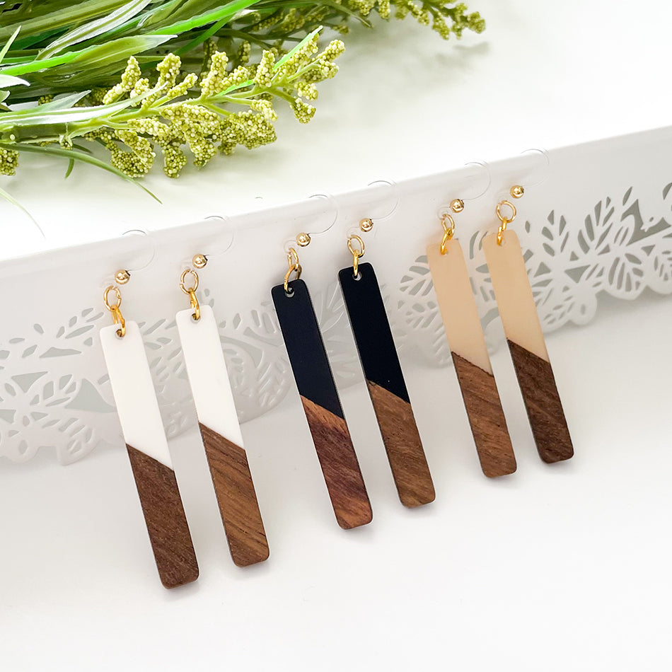 Wood Grain - Dangle Earrings