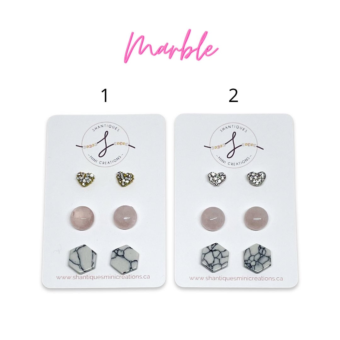 Marble - Trio Earrings