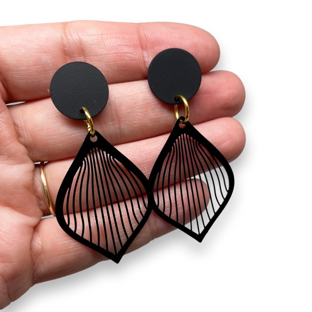 Metal Leaves - Dangle Earrings