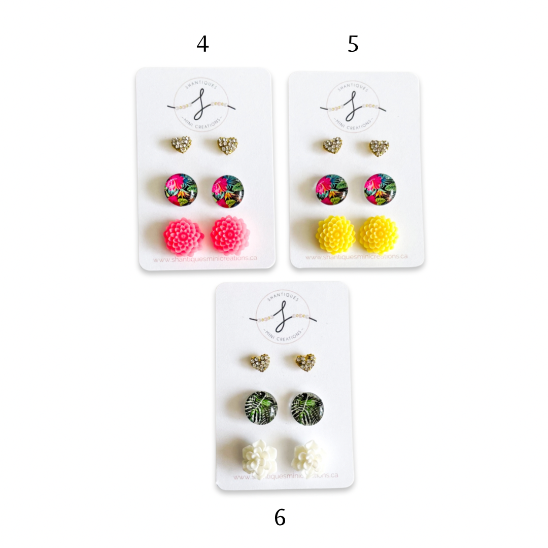Trio Earrings - Neon Fun