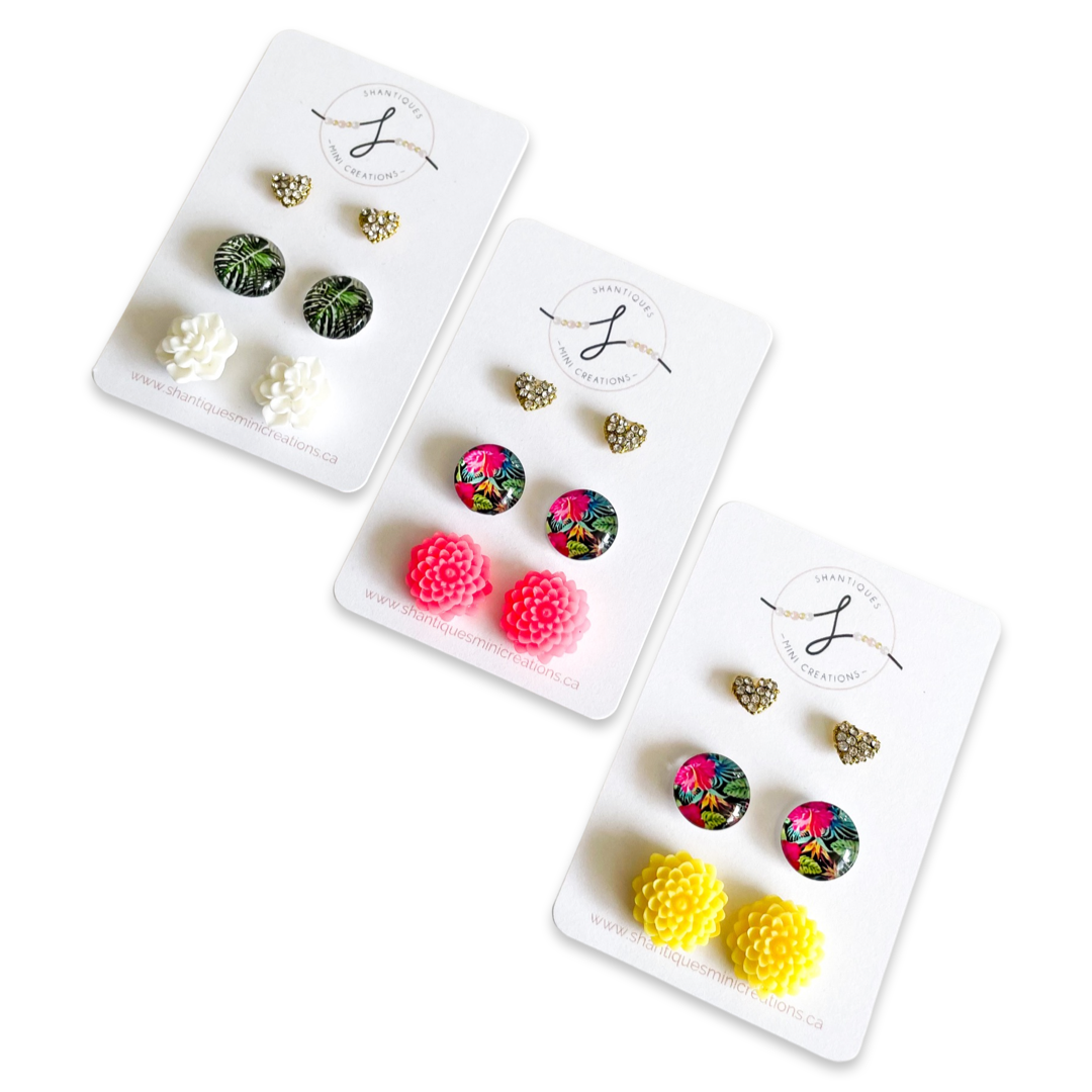 Trio Earrings - Neon Fun