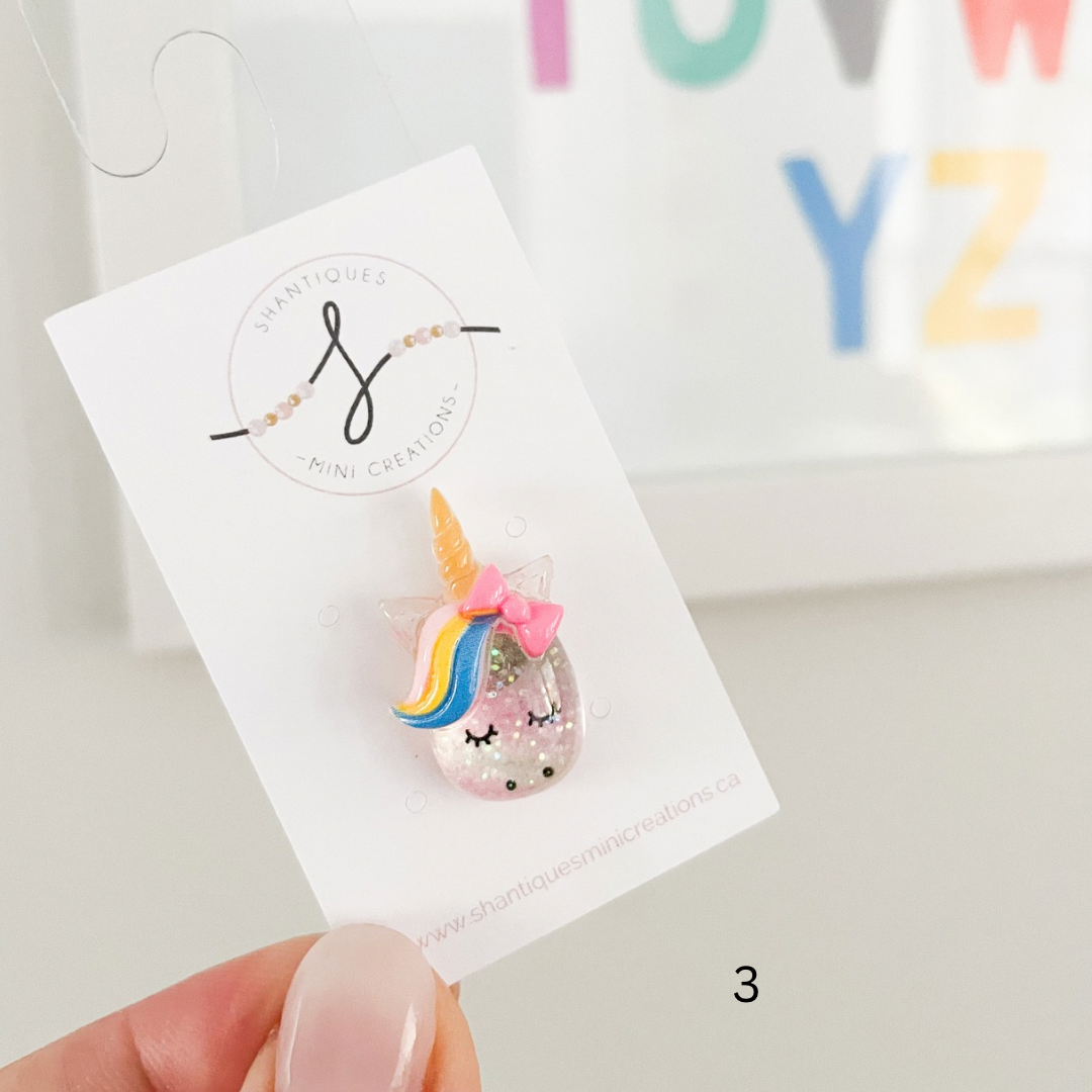 Unicorn, Rainbow + Hearts - Backpack Pins