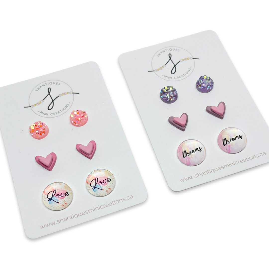 Polymer Clay - Trio Earrings