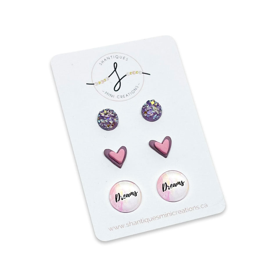 Polymer Clay - Trio Earrings
