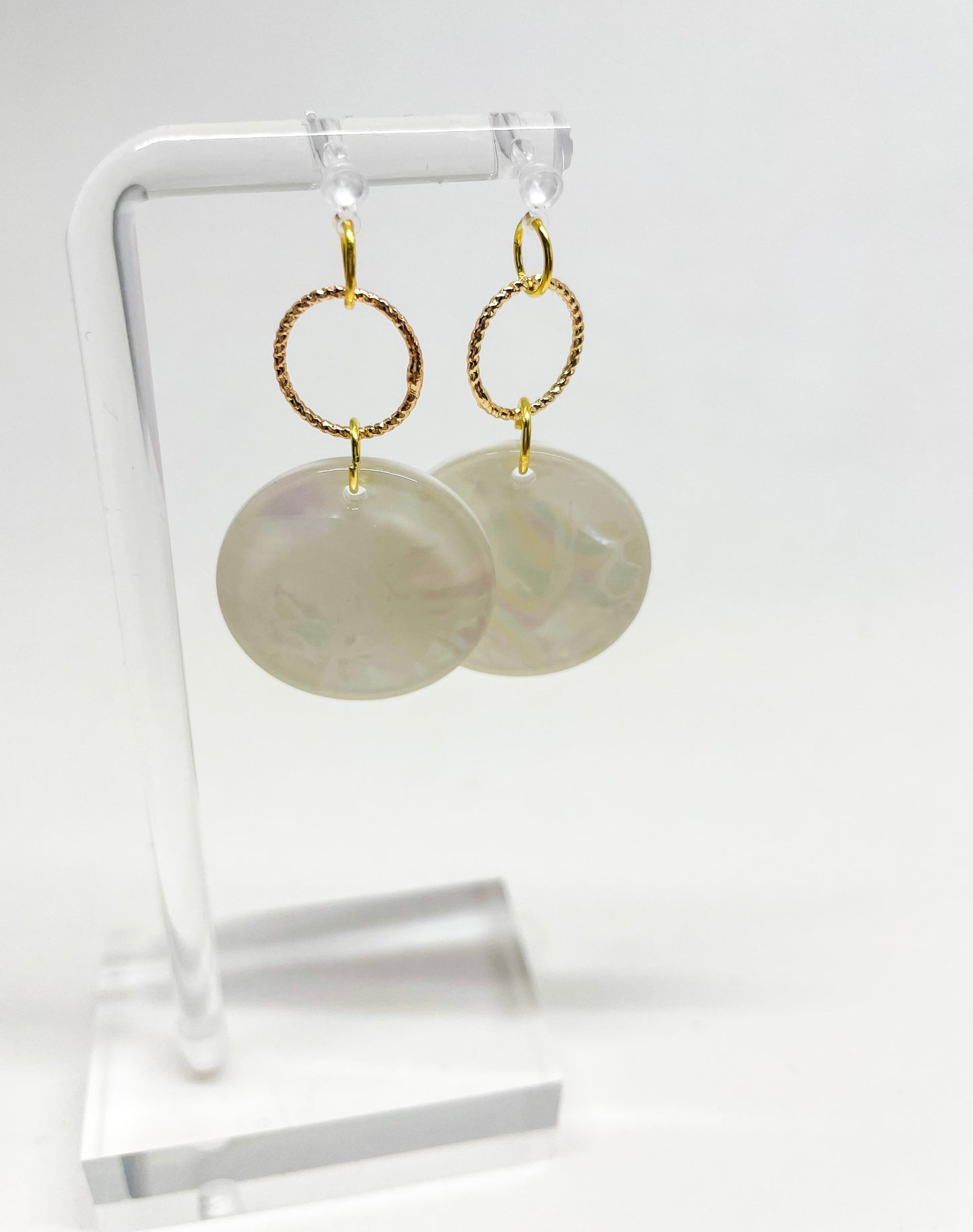 Ivory Pearl Circles - Dangle Earrings
