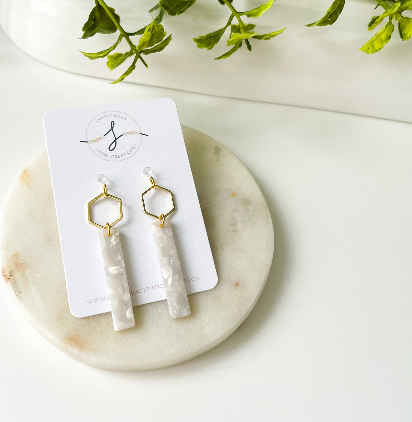 Short Resin Bars - Dangle Earrings