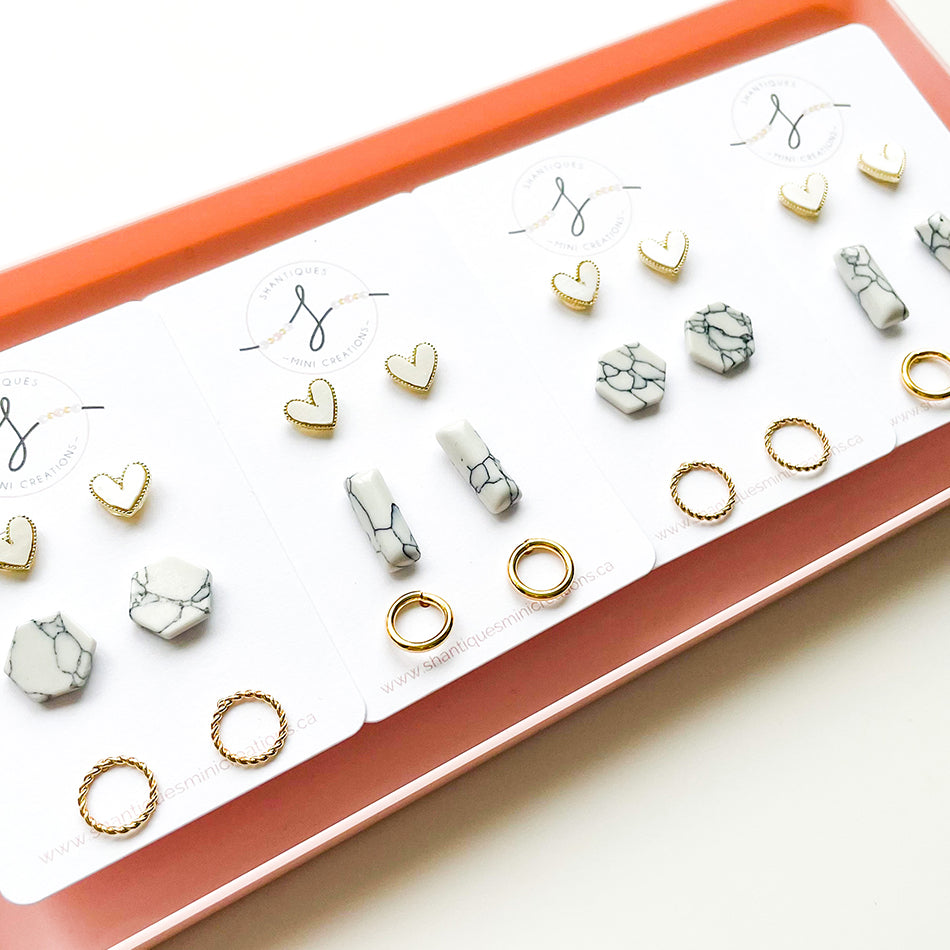 14K Gold Plated - Trio Earrings
