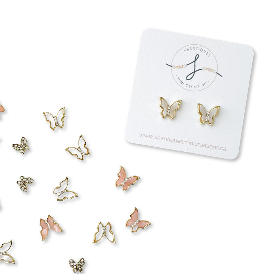 Earrings - Gold Outline Butterflies