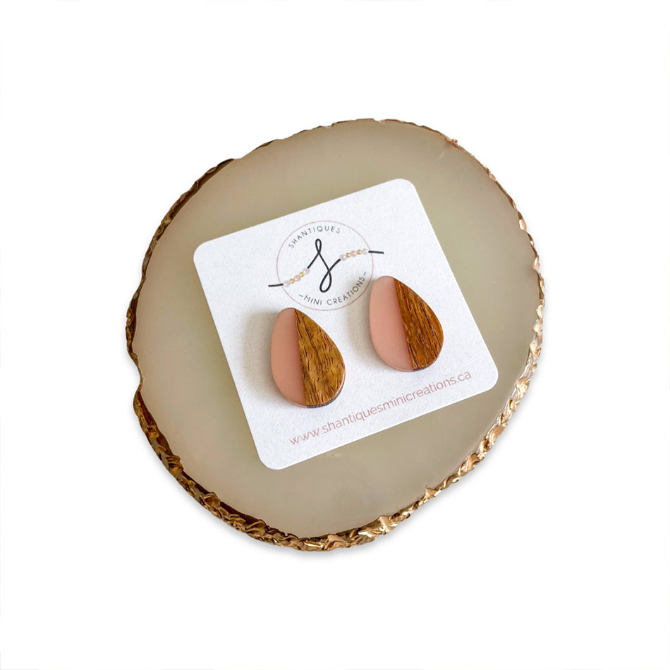 Wood Grain Teardrops - Earrings