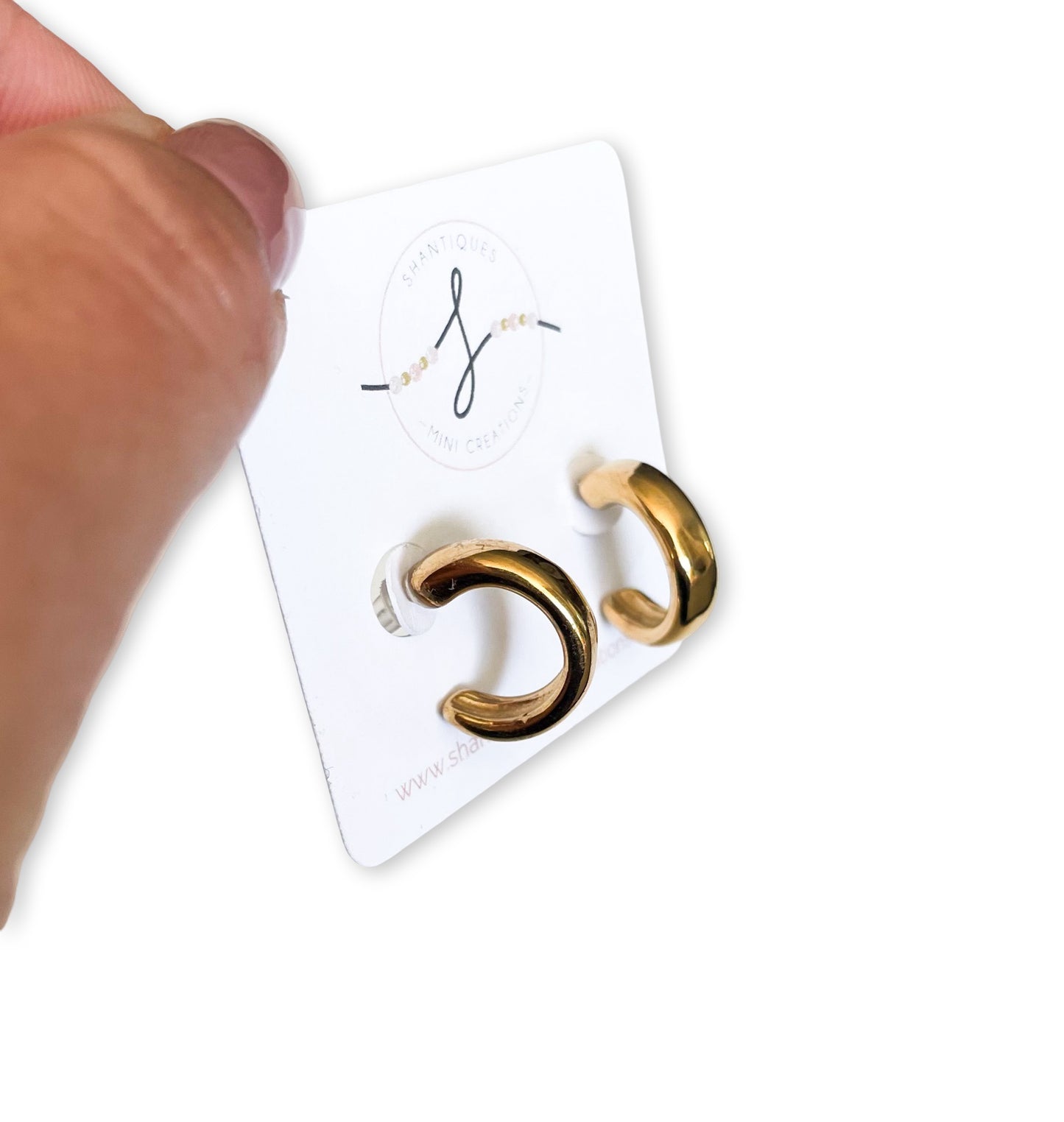 Dangle Earrings - 14K Gold Plated Hoops