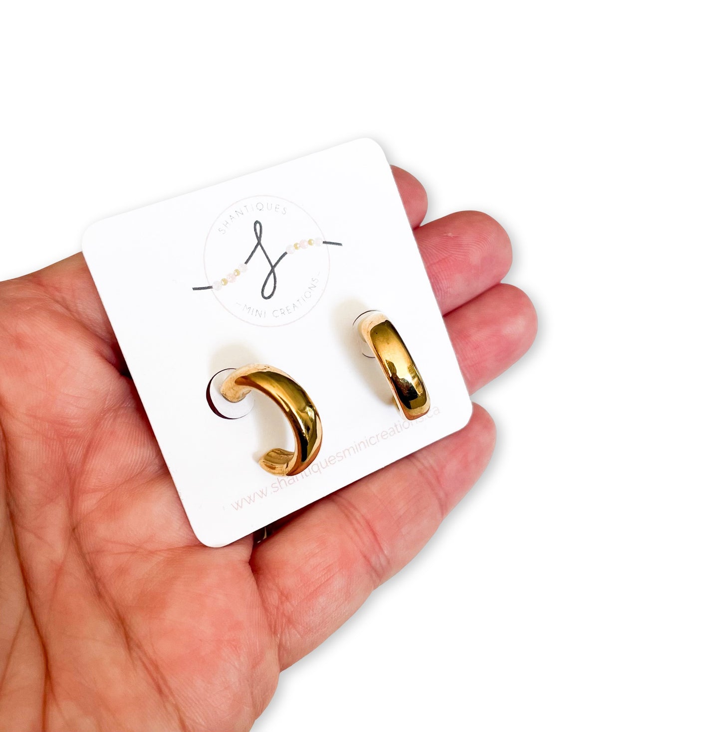 Dangle Earrings - 14K Gold Plated Hoops