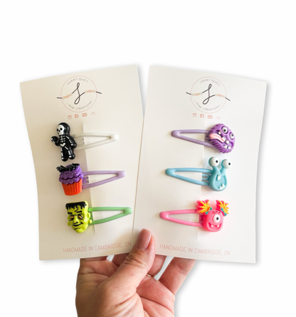 Trio Snap Clip Sets - Halloween Monsters