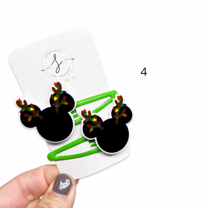 Snap Clip Sets - Mouse Christmas