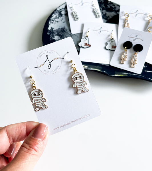 Dangle Earrings - Halloween Mummys