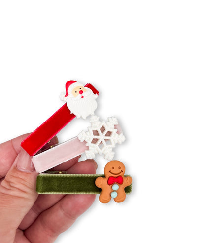 Velvet Christmas - Alligator Bar Clips