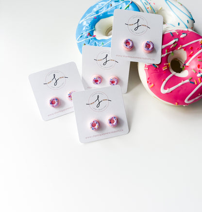 Earrings - Purple Sprinkle Donuts