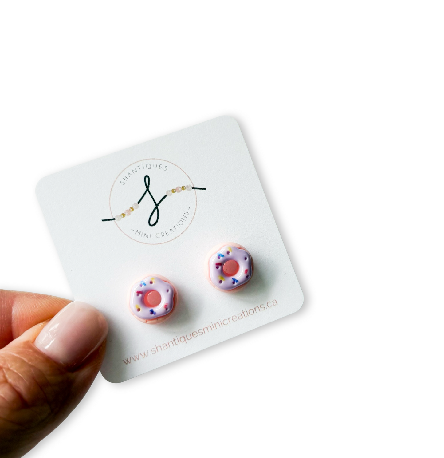 Earrings - Purple Sprinkle Donuts
