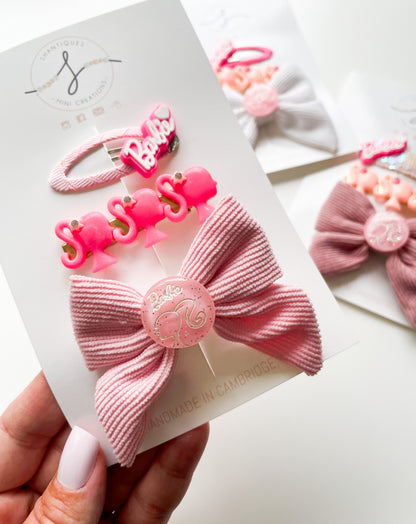 Dream Pink - Trio Bow / Hair Clip Sets