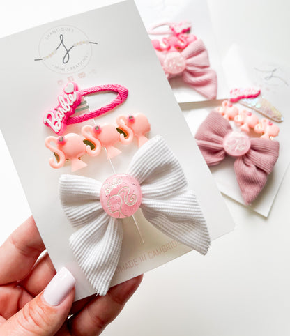 Dream Pink - Trio Bow / Hair Clip Sets