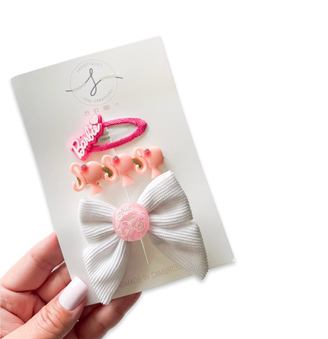 Dream Pink - Trio Bow / Hair Clip Sets