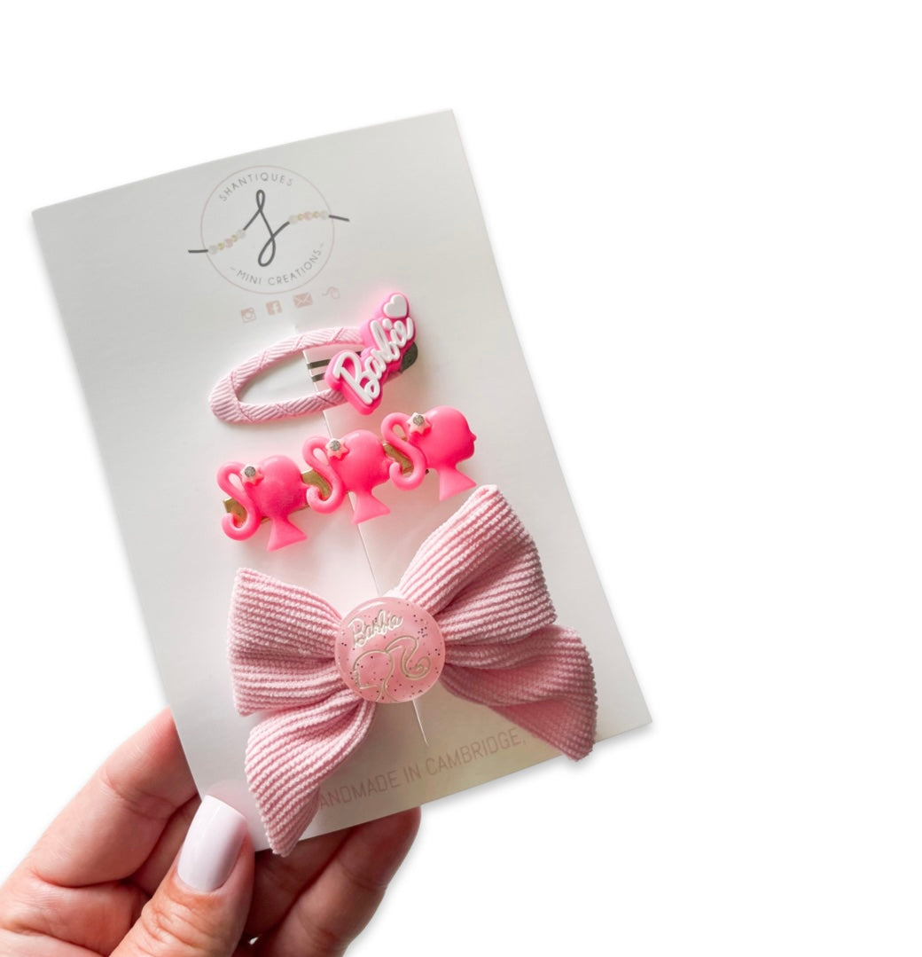 Dream Pink - Trio Bow / Hair Clip Sets