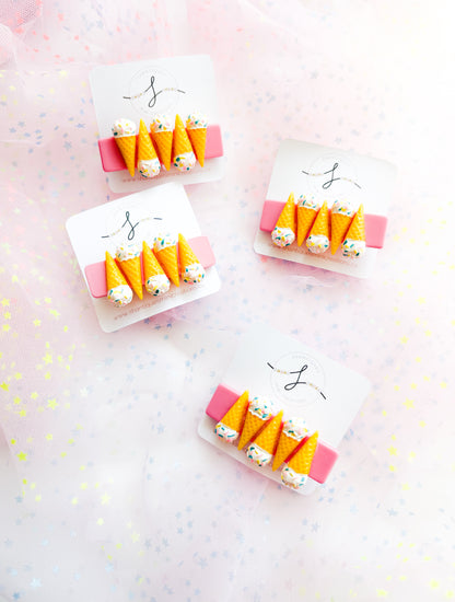 Alligator Bar Clips - Ice Cream Cones