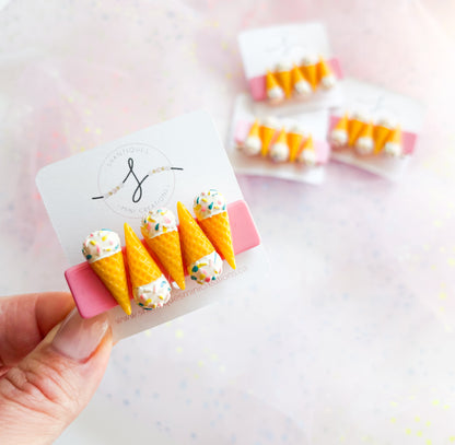 Alligator Bar Clips - Ice Cream Cones