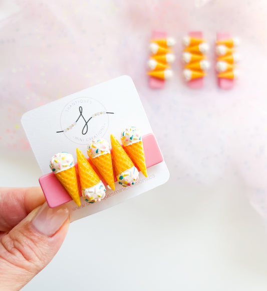 Alligator Bar Clips - Ice Cream Cones