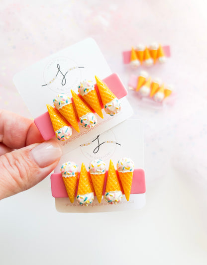 Alligator Bar Clips - Ice Cream Cones