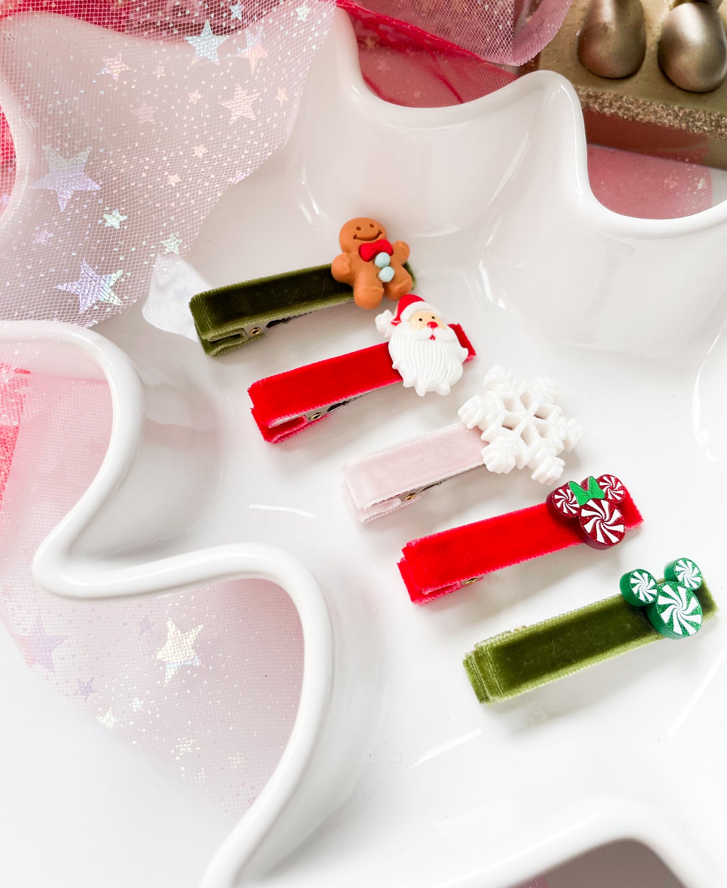 Velvet Christmas - Alligator Bar Clips