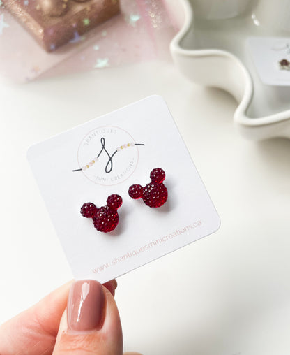 Holiday Diamond Mouse - Earrings