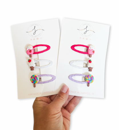 Trio Snap Clip Sets - Summer Sweet Treats