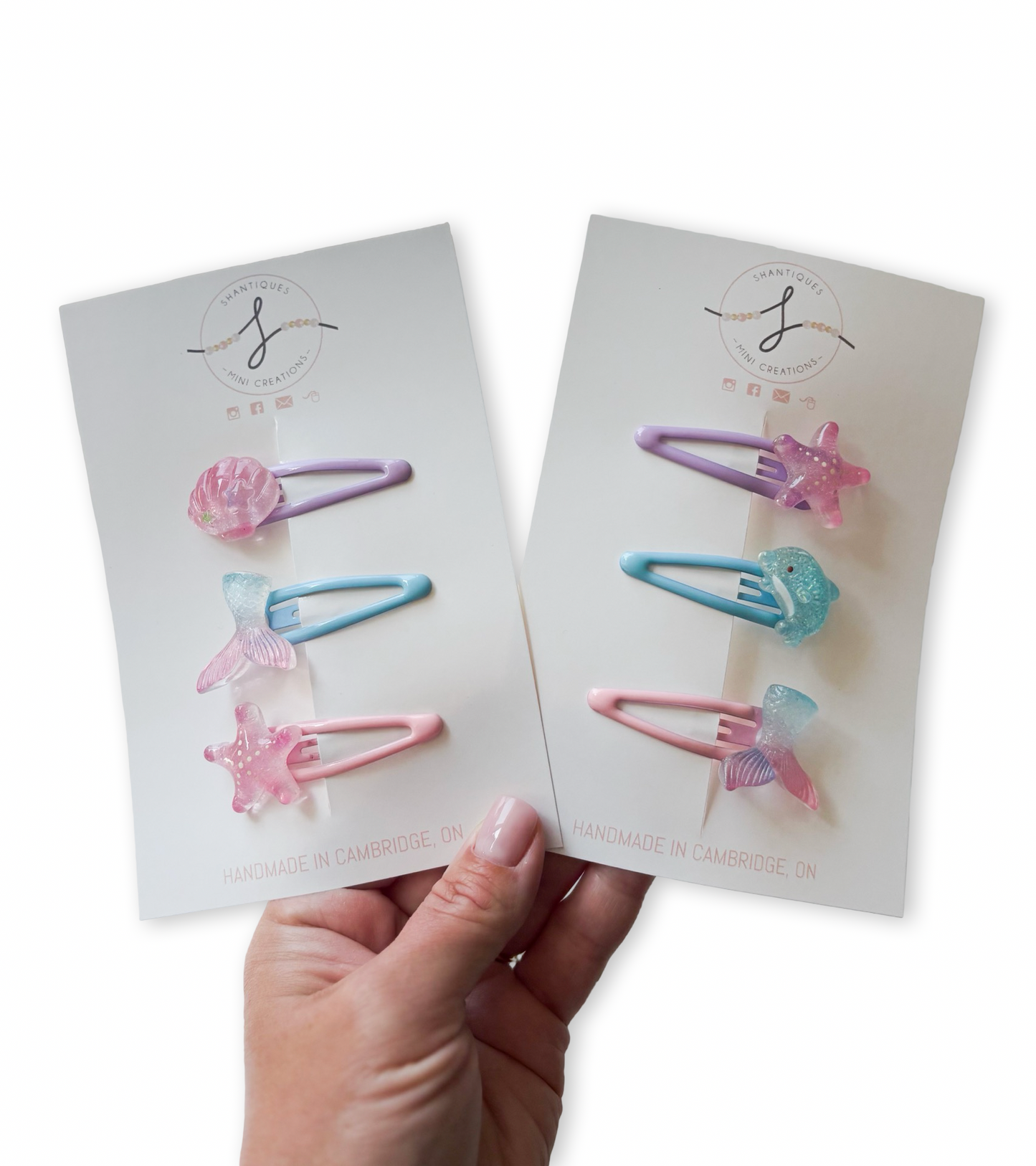 Trio Snap Clip Sets - Glittery Ocean Fun