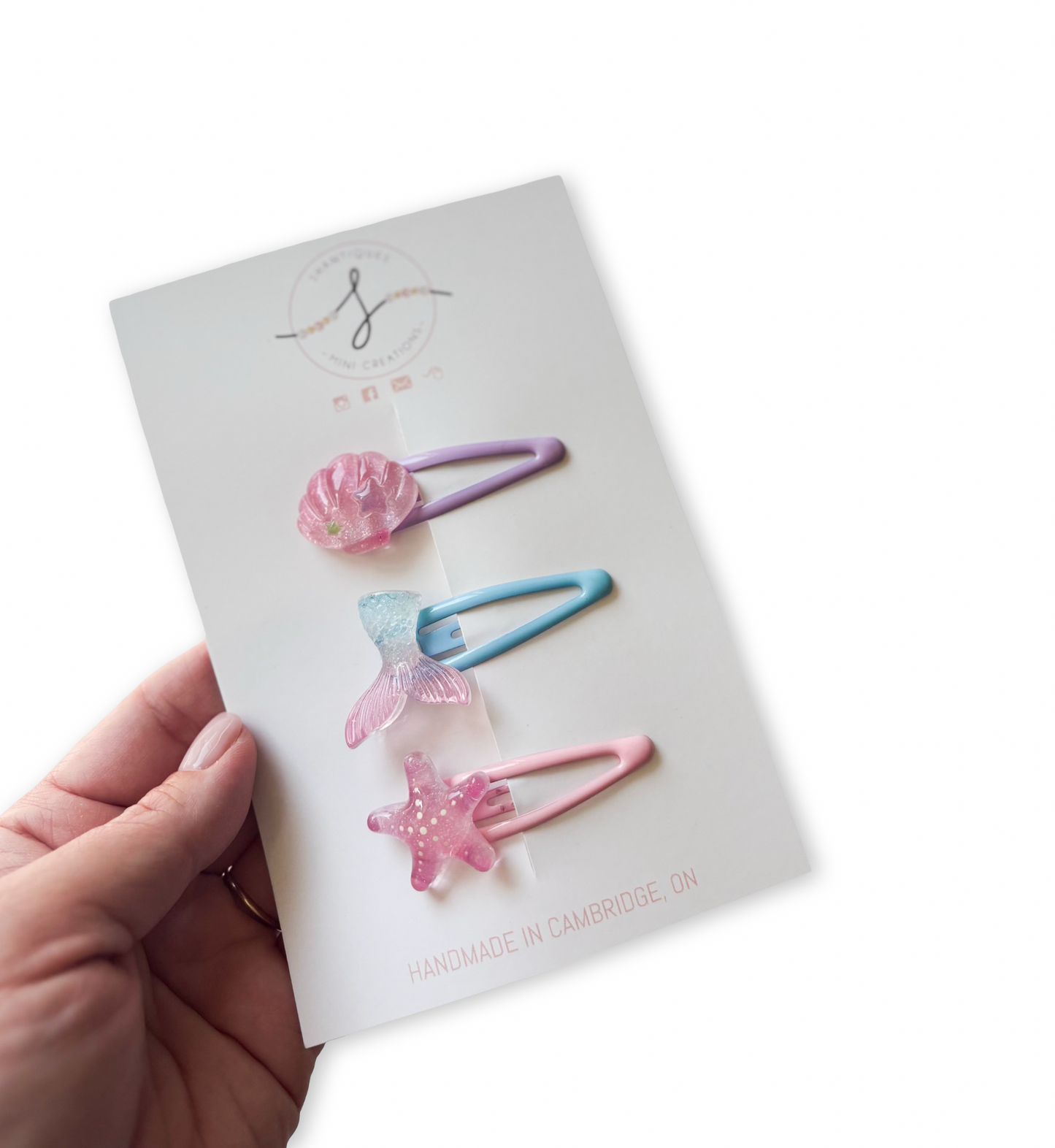 Trio Snap Clip Sets - Glittery Ocean Fun