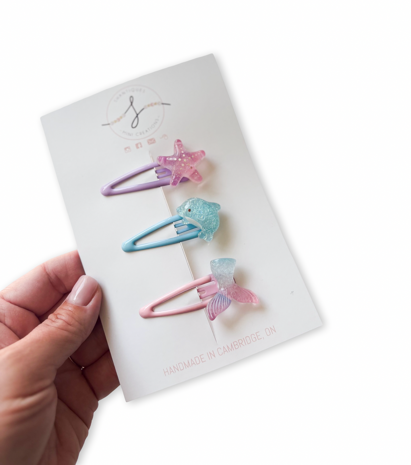 Trio Snap Clip Sets - Glittery Ocean Fun