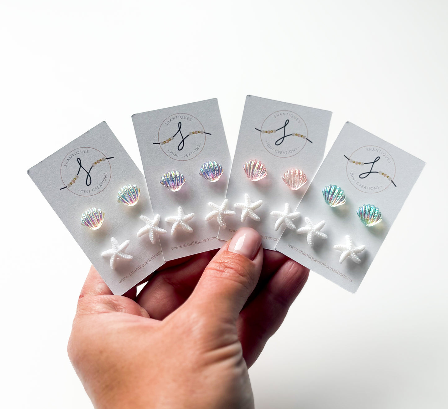 Duo Earrings - Shimmery Seashells