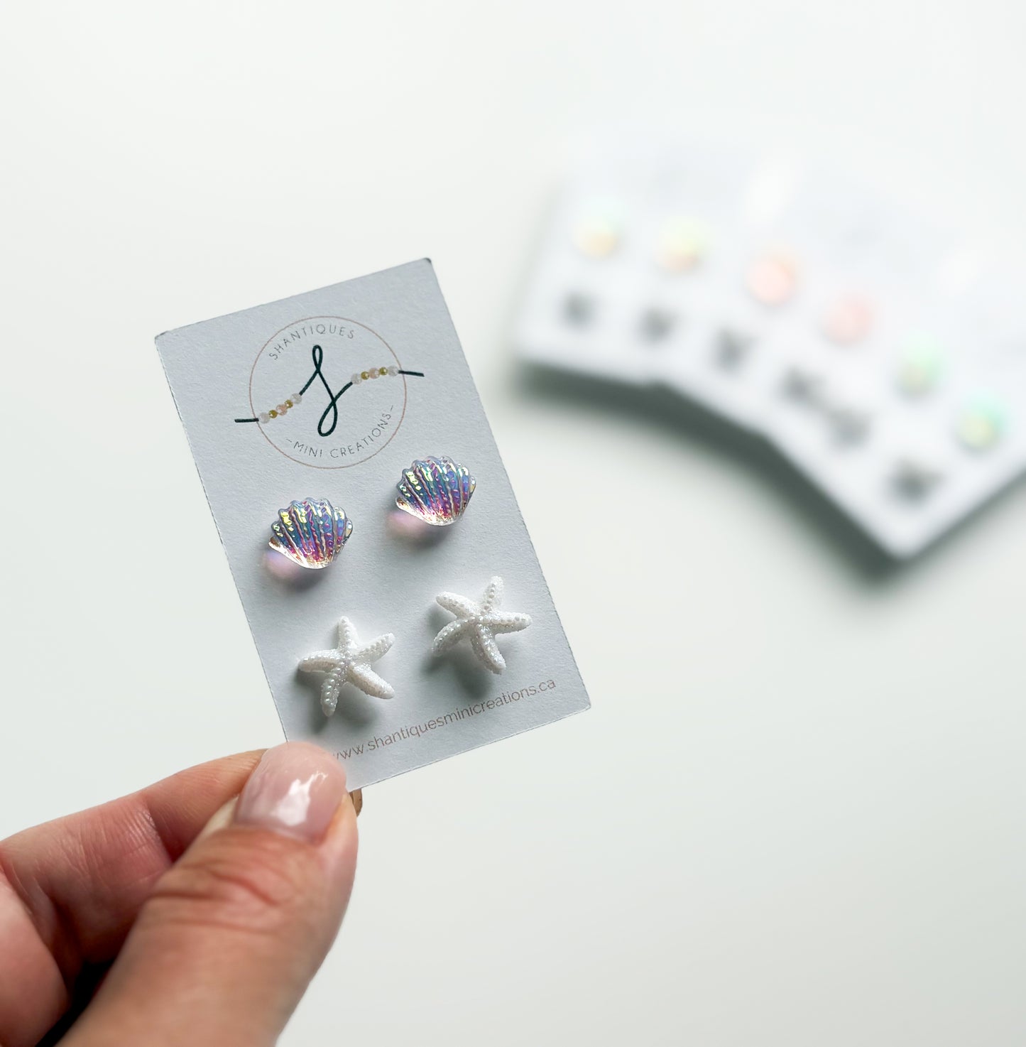 Duo Earrings - Shimmery Seashells