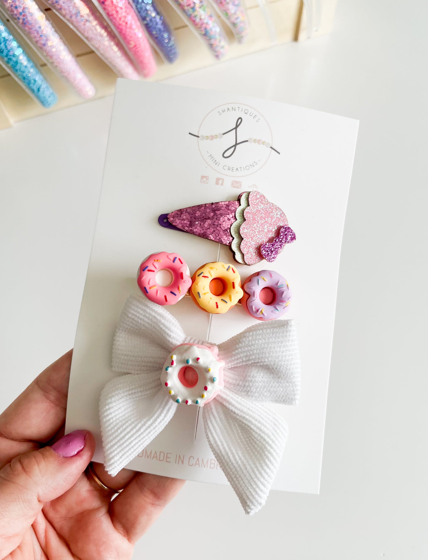 Donuts - Trio Bow / Hair Clip Sets