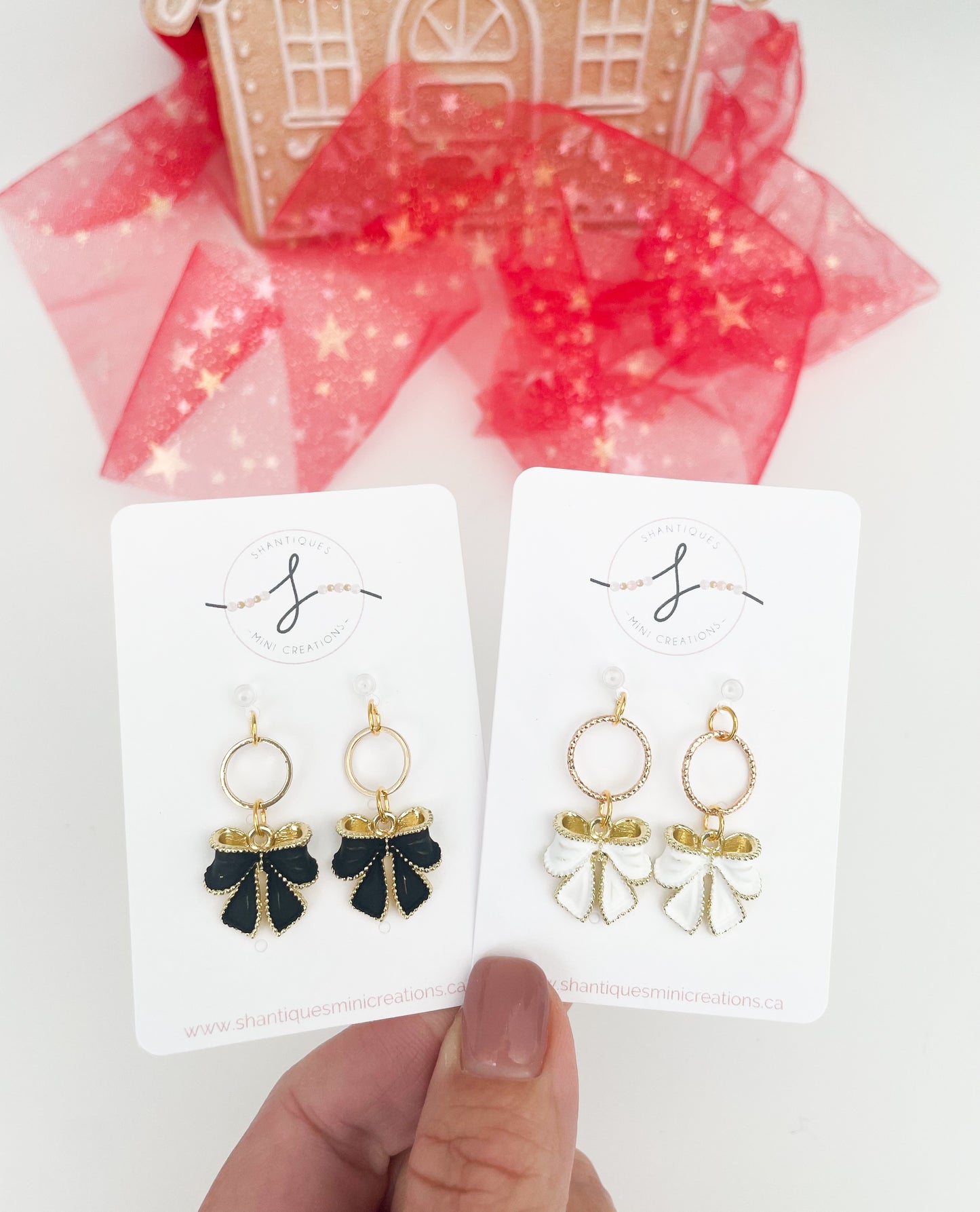 Holiday Bows - Dangle Earrings