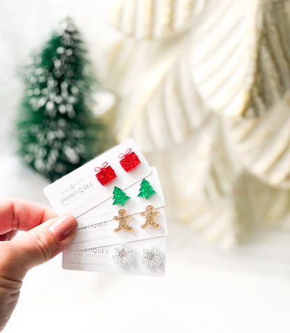 Earrings - Glitter Christmas