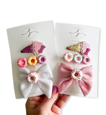 Donuts - Trio Bow / Hair Clip Sets