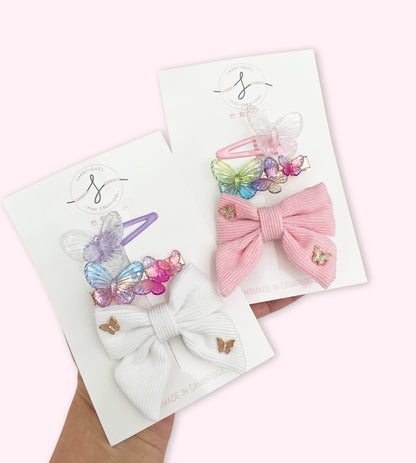 Butterflies - Trio Bow / Hair Clip Sets