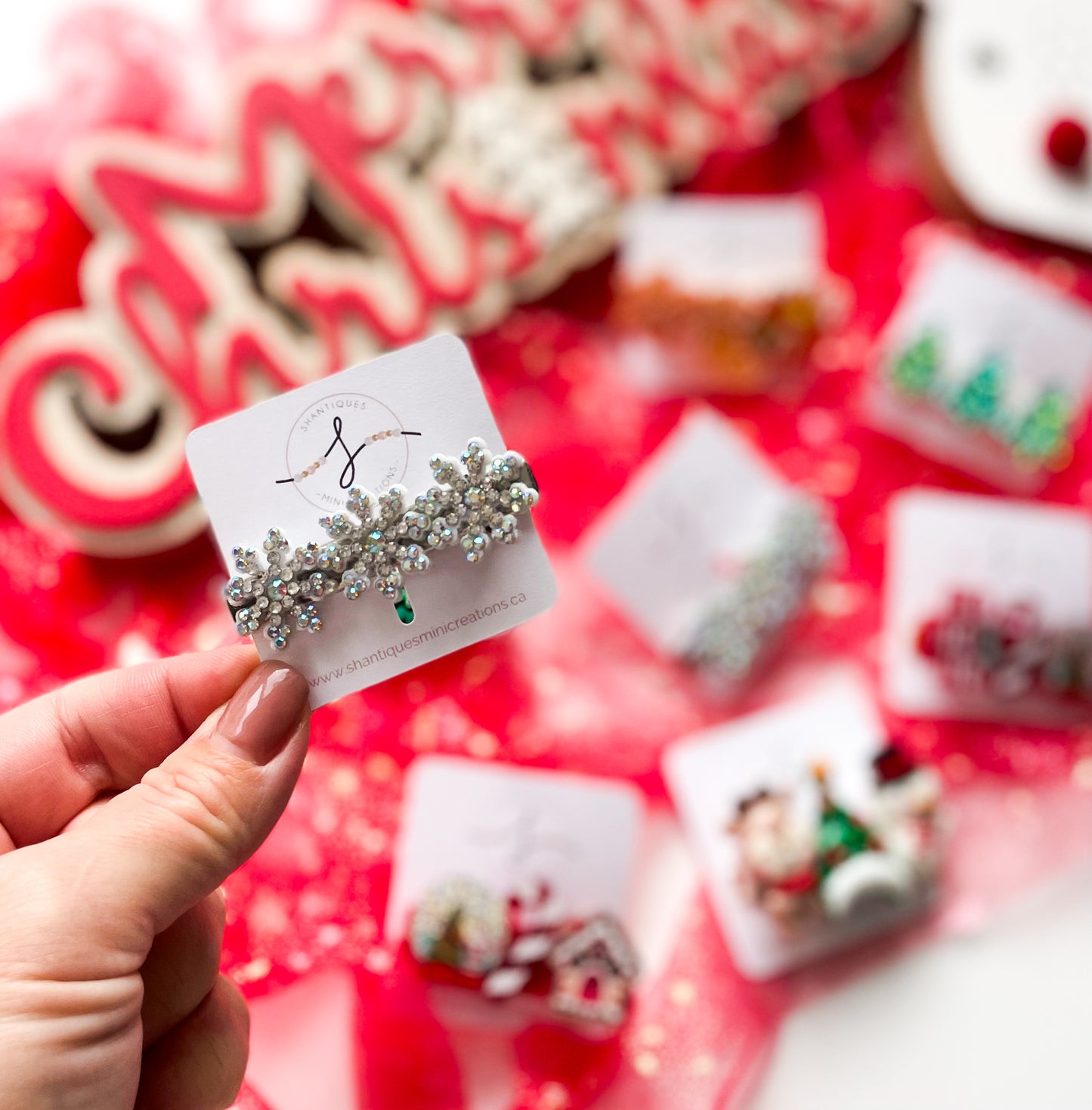 Alligator Bar Clips - Snowflake