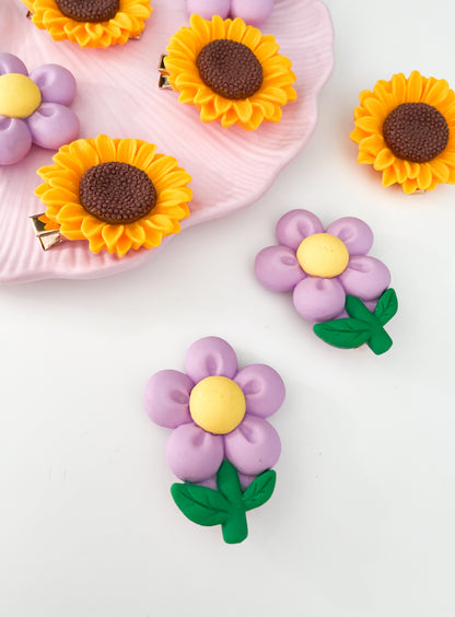 Spring Flowers - Alligator Bar Clips