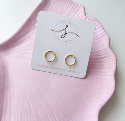 14K Gold Plated Circles - Earrings