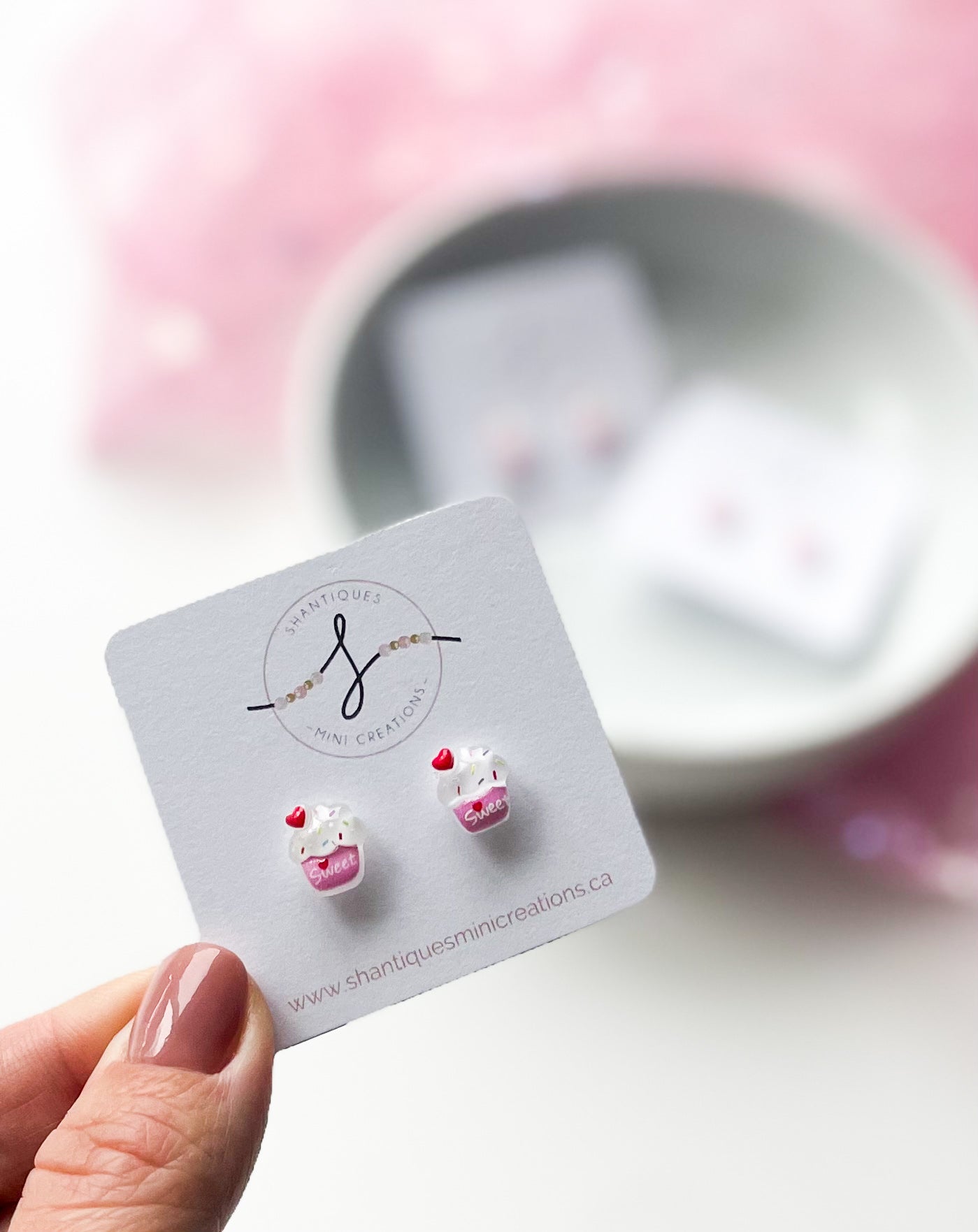 Earrings - Heart Cupcakes