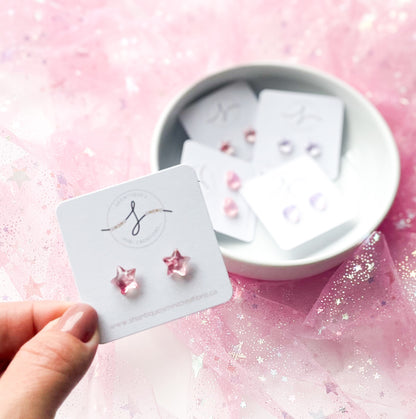 Earrings - Translucent Stars & Hearts