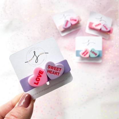 Alligator Bar Clips - Conversation Hearts
