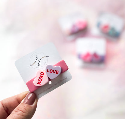 Alligator Bar Clips - Conversation Hearts